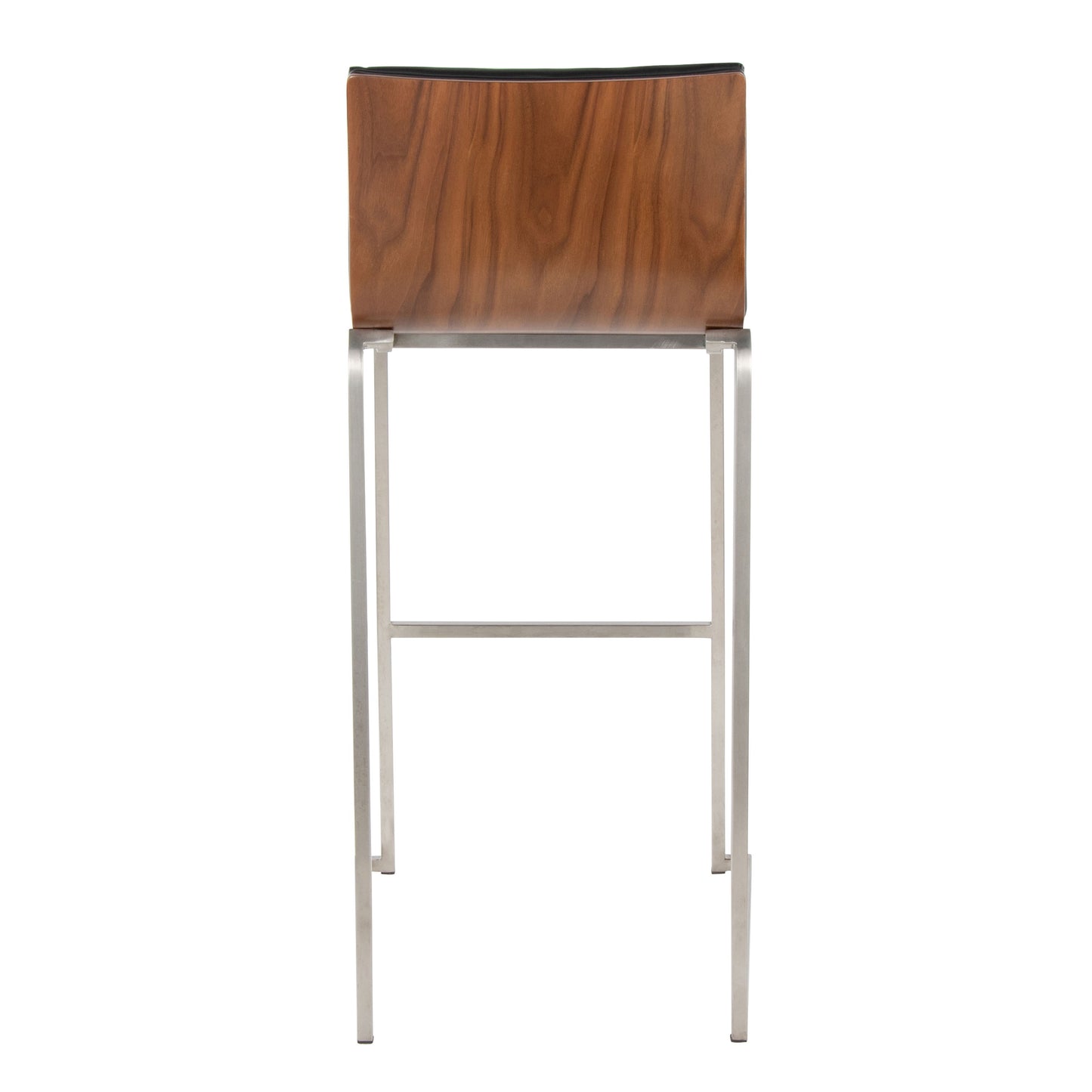 Mason Mara - Contemporary Fixed Height Barstool (Set of 2) - Walnut / Black