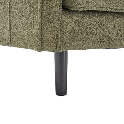 Mid Century Modern Loveseat Sofa With USB Ports, Removable Pillow Cover - Green