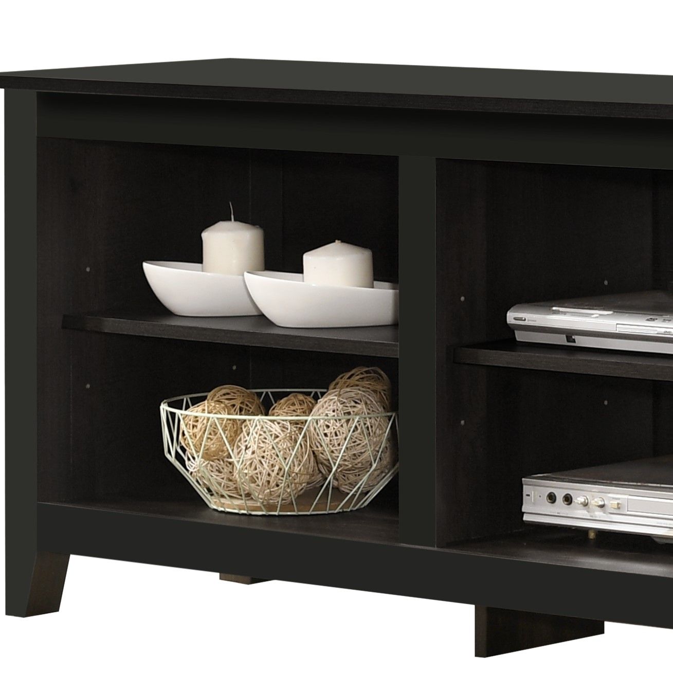 Benito - TV Stand With Open Shelves And Cable Management - Black