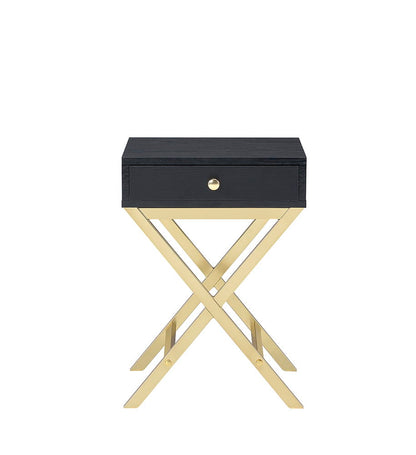 Coleen - Accent Table - Black / Brass