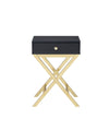 Coleen - Accent Table - Black / Brass