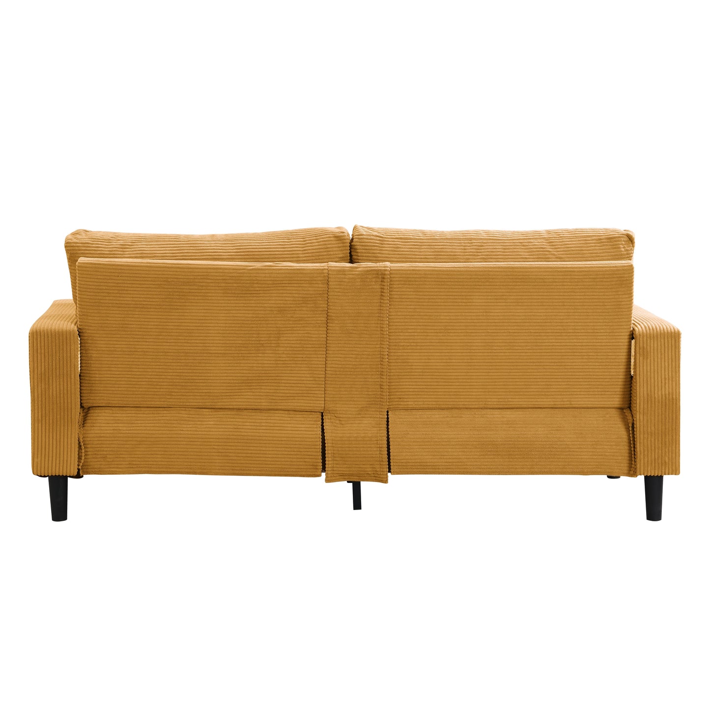Modern Upholstered 2 Piece Sofa Set, Comfy Corduroy For Living Room And Small Spaces - Orange