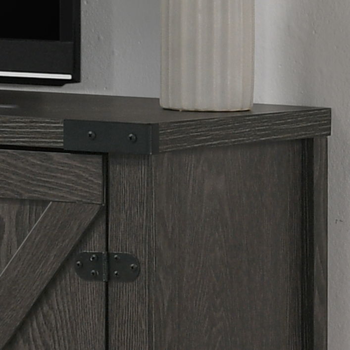 Salma - Wide TV Stand With 2 Open Shelves And 2 Cabinets - Dark Gray
