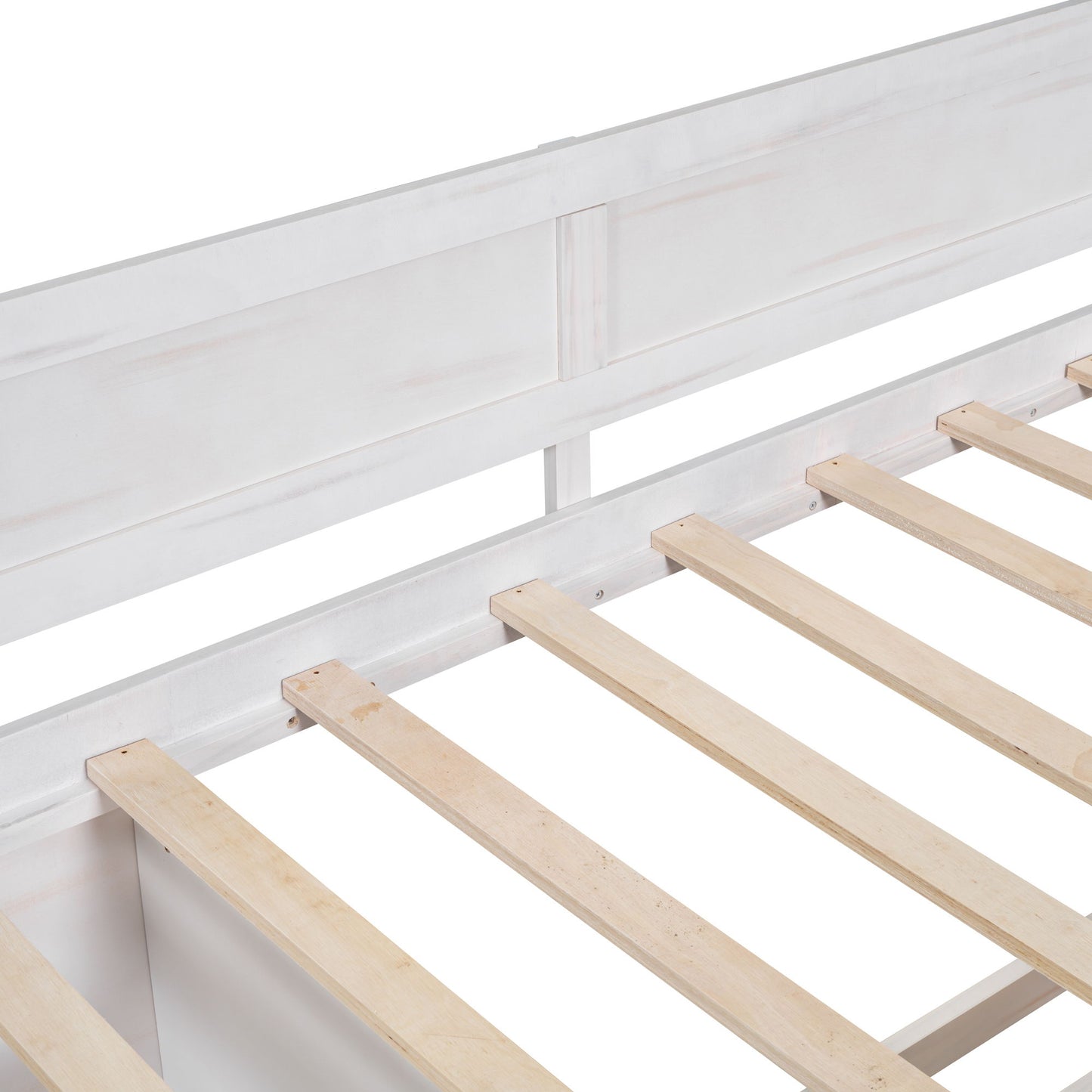 Twin Size Daybed With Drawers And Shelves - White