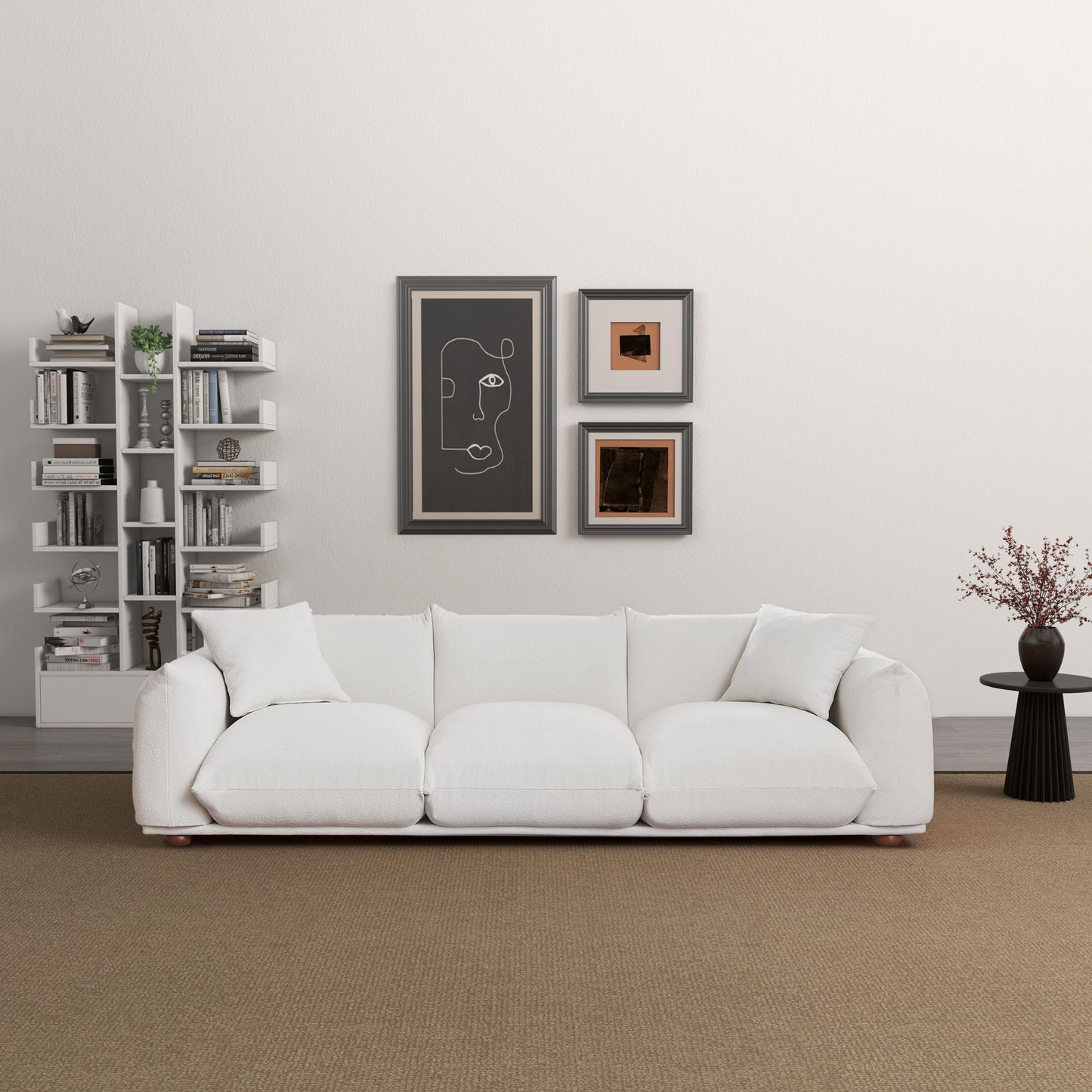 Kely - Upholstered Sofa - Cream / White