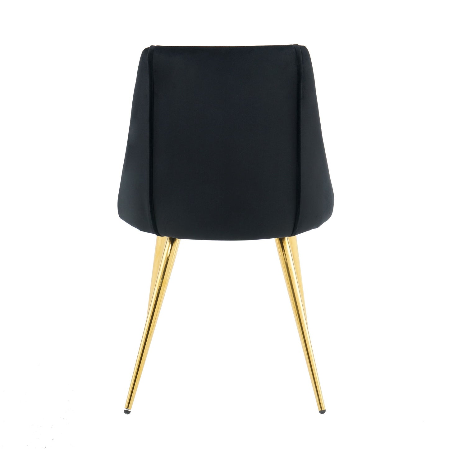 Modern Simple Velvet Dining Chair Set With Gold Metal Legs (Set of 4) - Black