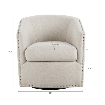 Swivel Chair With High Density Foam Cushion / Silver Nailhead Detailing - Multicolor