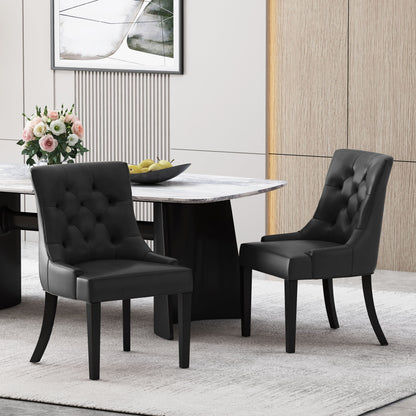 Cheney - Dining Chair (Set of 2) - Contemporary Style With Tufted Diamond Stitching - Black
