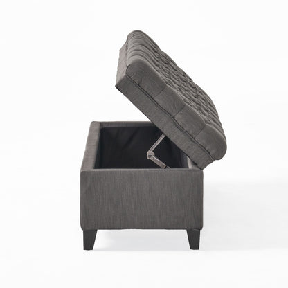 Juliana - Stylish Storage Ottoman With Extra Seating - Gray