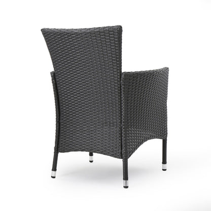 Dimensional Outdoor Dining Chair With Cushion Seat And Iron Frame (Set of 2) - Gray