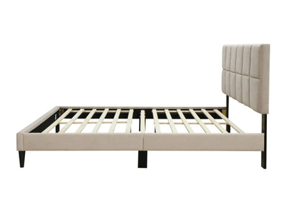 Queen Sized Squares Bed With USB - Light Gray