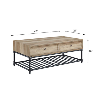Brantley - Rectangular Coffee Table - Oak / Sandy Gray