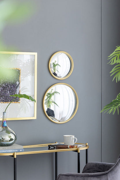 Round Mirror, Circle Mirror With Iron Frame For Living Room Bedroom Vanity Entryway Hallway - Gold