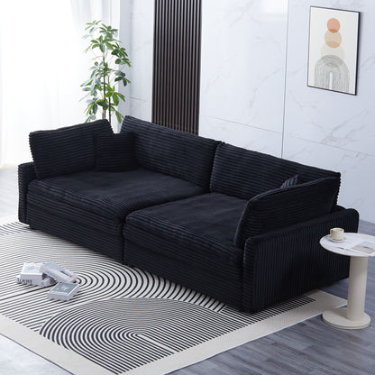 2 Throw Pillows, Four Backrests, Opening Up A New Style For The Living Room's Casual Area - Black