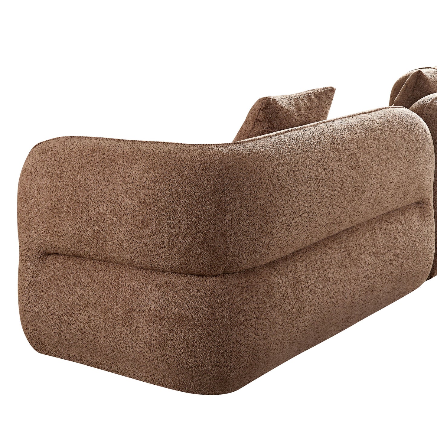 Sectional Sofa With Durable Fabric, Solid Wood Frame, And High Density Sponge Fill - Camel