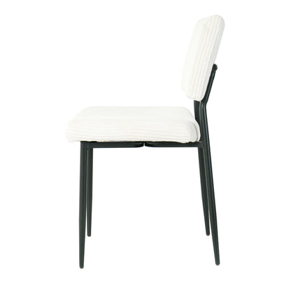 Modern Dining Chair Fabric Upholstered Chairs With Black Metal Legs For Home And Bedroom (Set of 2) - Beige
