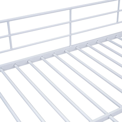 Full Over Full Bunk Bed With Lateral Storage Ladder And Wardrobe - White