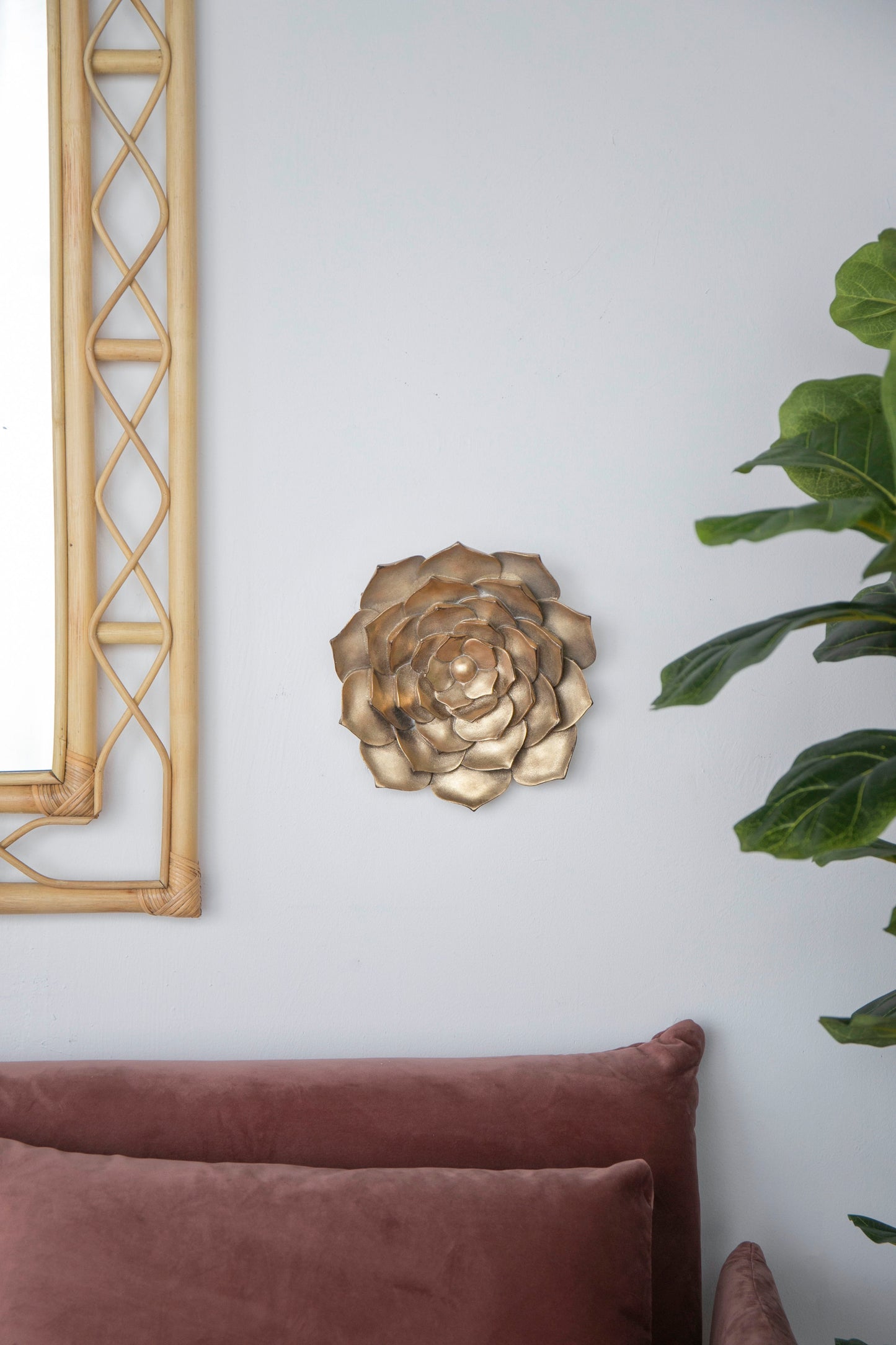 Succulent Wall Plaque (Set of 2) - Gold