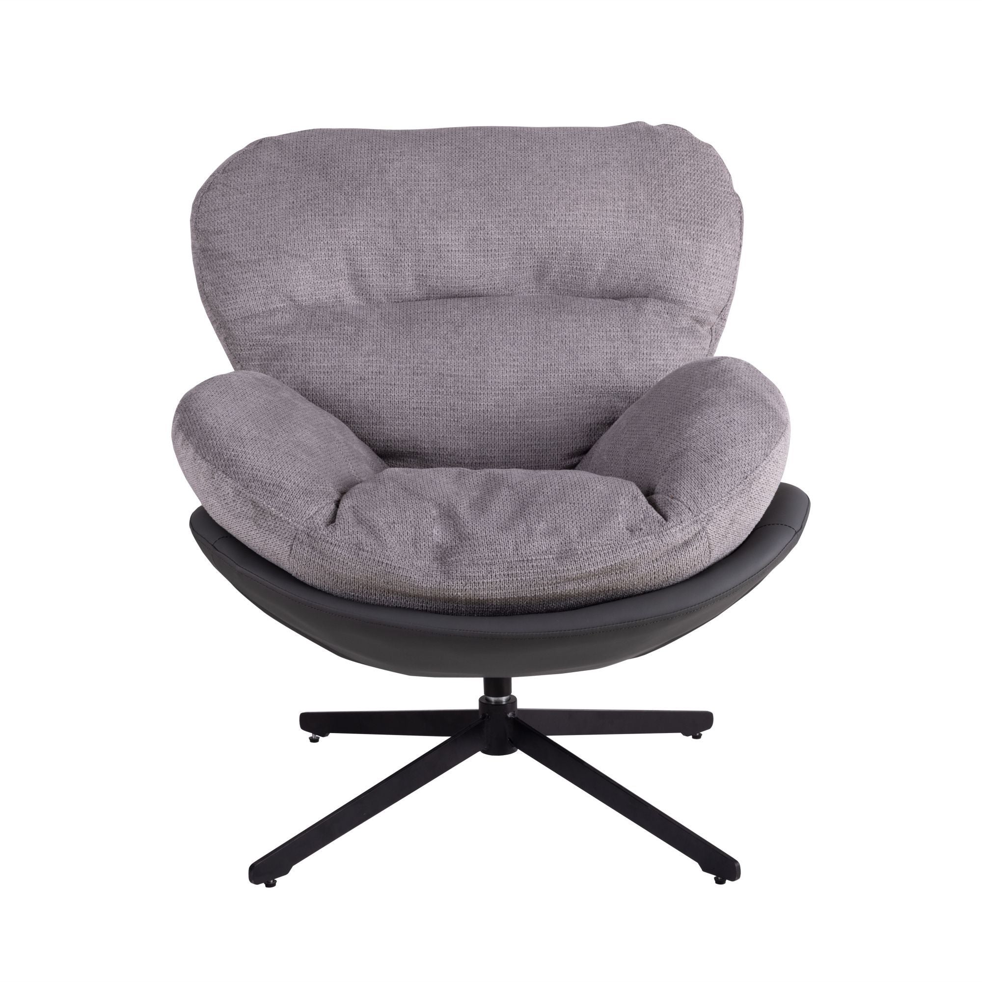 360ÔøΩÔøΩ Swivel Office Chair, Modern Chenille Chair With And Metal Base Frame, No Wheels, Accent Chair - Gray