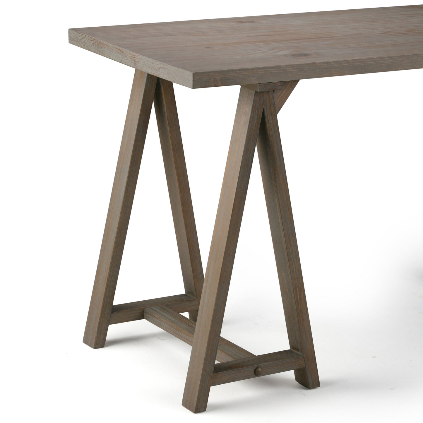 Sawhorse - Writing Desk - Distressed Gray