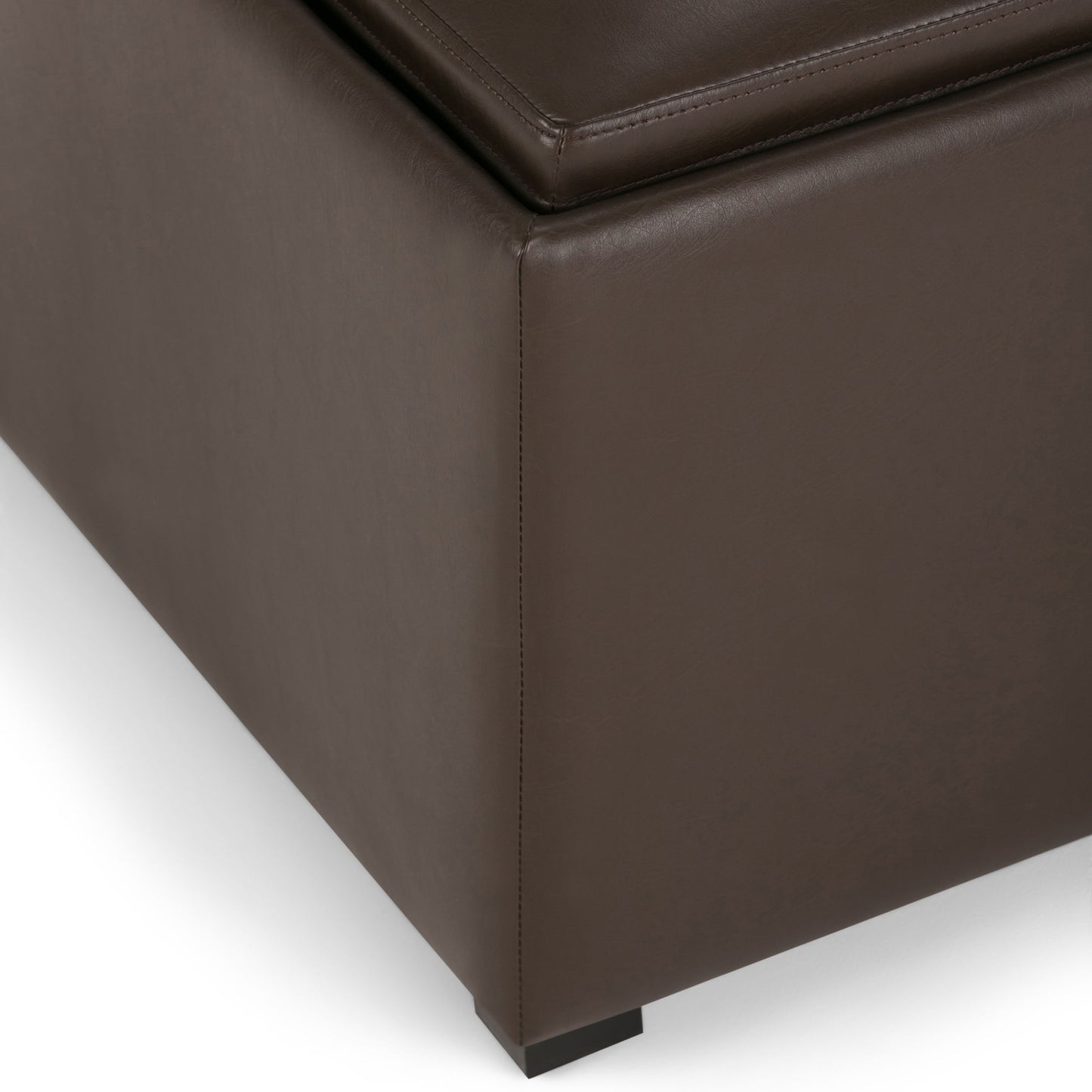Avalon - Square Coffee Table Storage Ottoman - Chocolate Brown