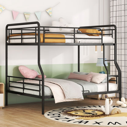 Full Long Over Queen Bunk Bed - Black