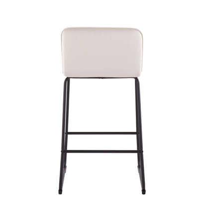 Casper - Fixed Height Contemporary Counter Stool (Set of 2) - Black / Cream