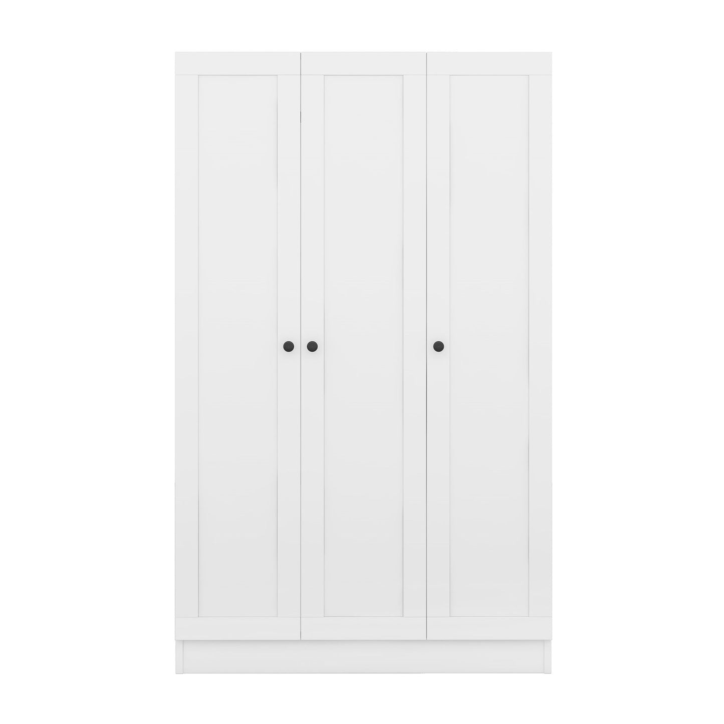 3 Door Shutter Wardrobe With Shelves - White