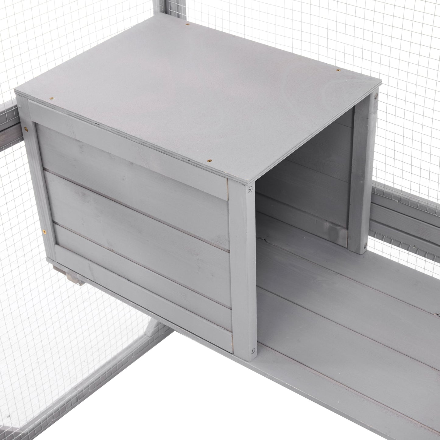 Outdoor Cat House, Diy Cat Enclosure Catio With Double Enter Doors - Light Gray