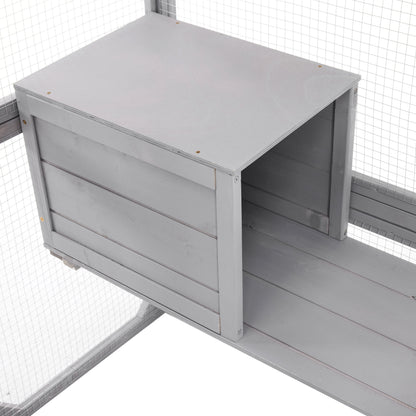 Outdoor Cat House, Diy Cat Enclosure Catio With Double Enter Doors - Light Gray