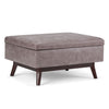 Owen - Coffee Table Storage Ottoman - Distressed Gray Taupe