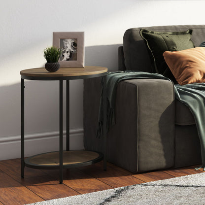 Jenna - Round Side Table - Warm Gray