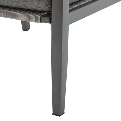 Modern Aluminum Lounge Chair With Rope Accents And Cushions For Indoor And Outdoor Spaces - Gray
