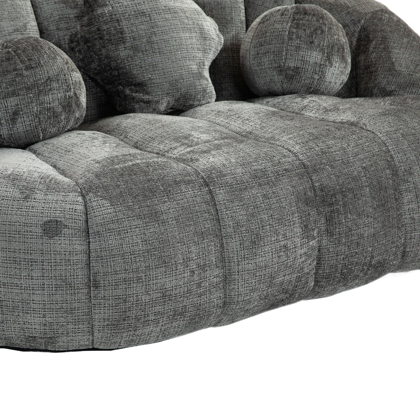 Durable Comfort High Back Bean Bag Sofa Lounger For Adults And Kids - Gray