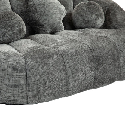 Durable Comfort High Back Bean Bag Sofa Lounger For Adults And Kids - Gray