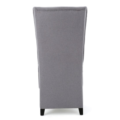 Alight - Upholstered Dining Chair With High Back And Birch Wood Legs - Light Gray