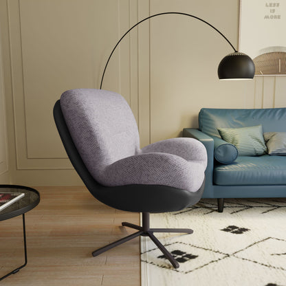 360ÔøΩÔøΩ Swivel Office Chair, Modern Chenille Chair With And Metal Base Frame, No Wheels, Accent Chair - Gray