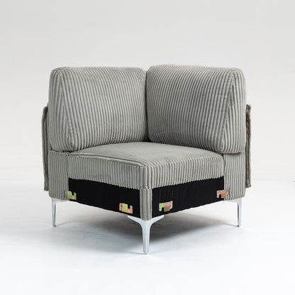 Modular Sectional Sofa Corner Seat, Middle Seat Module Couch - Gray