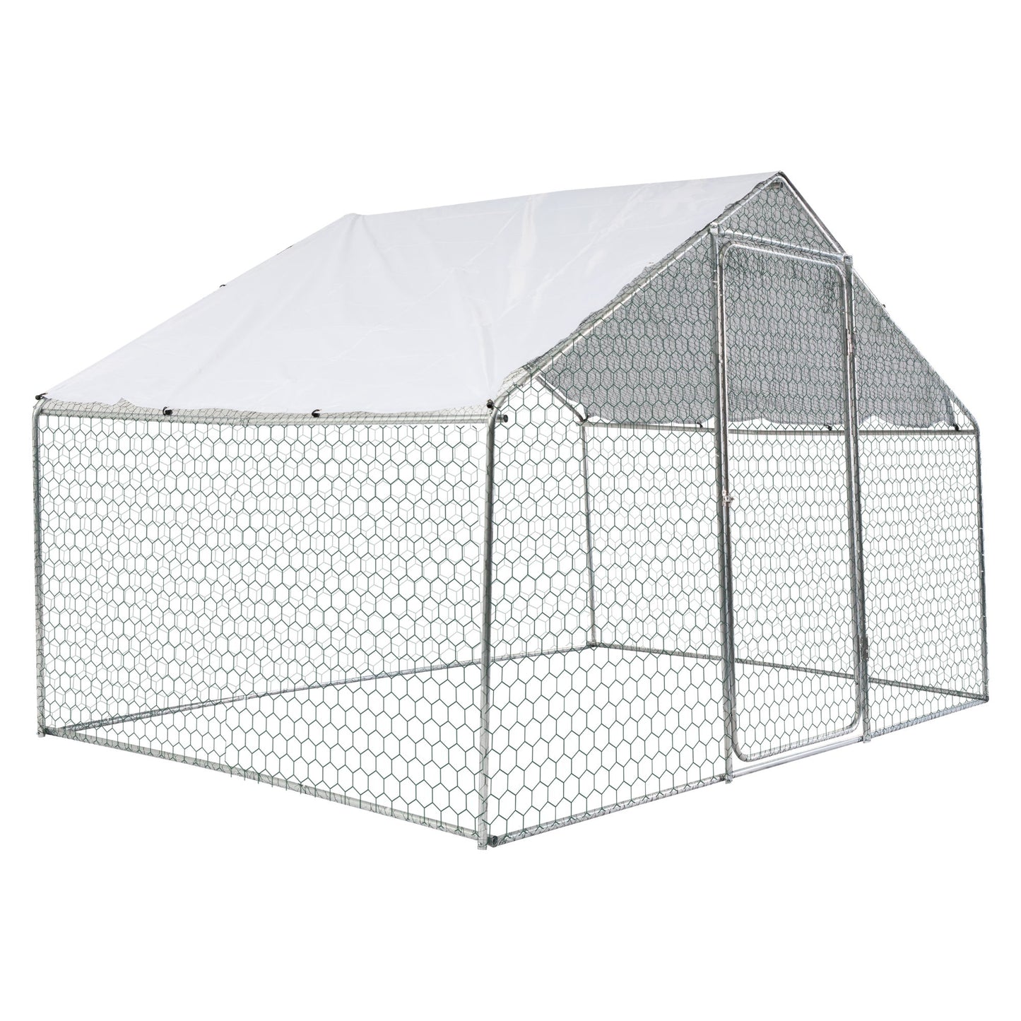 Xpt033 Outdoor Chicken Coop Metal Big Space - Silver Gray