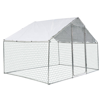 Xpt033 Outdoor Chicken Coop Metal Big Space - Silver Gray