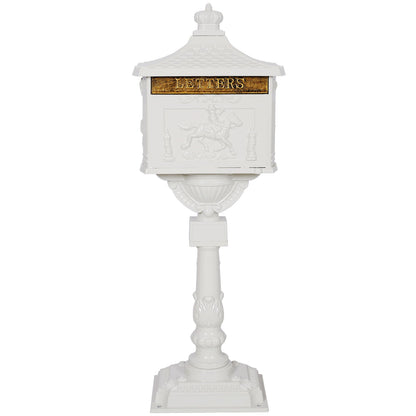 Cast Aluminum Mail Box, Postal Box, Mailbox - White
