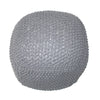 Semi Rounded Pouf Cable Knitted Perfect Seating Light - Gray