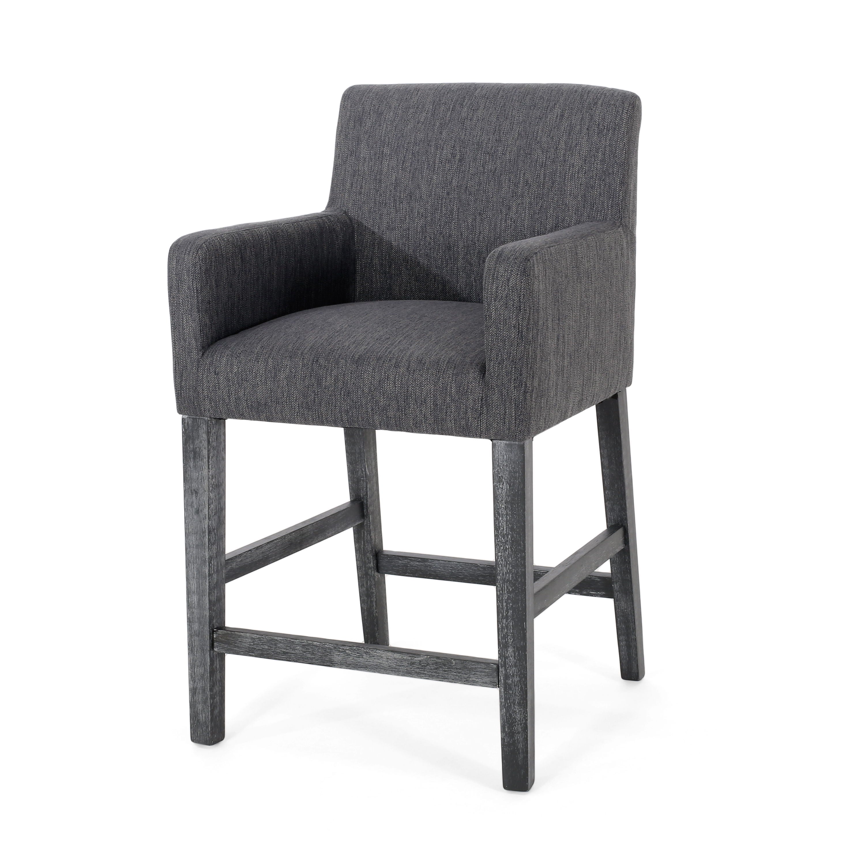 Serenitia - Upholstered Counter Chair With Straight Arm - Charcoal