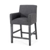 Serenitia - Upholstered Counter Chair With Straight Arm - Charcoal