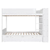Full Over Full Bunk Bed With 2 Drawers And Multi-Layer Cabinet - White