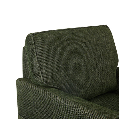 360ÔøΩÔøΩ Swivel Chair Accent Barrel Armchair With Side Pockets, Chenille Upholstery, Compact Size - Green