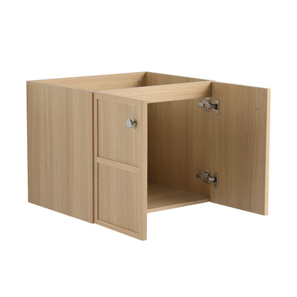 Modern Wall Mounted 24" Bathroom Vanity With 2 Soft Closing Doors, Excluding Sink - Oak