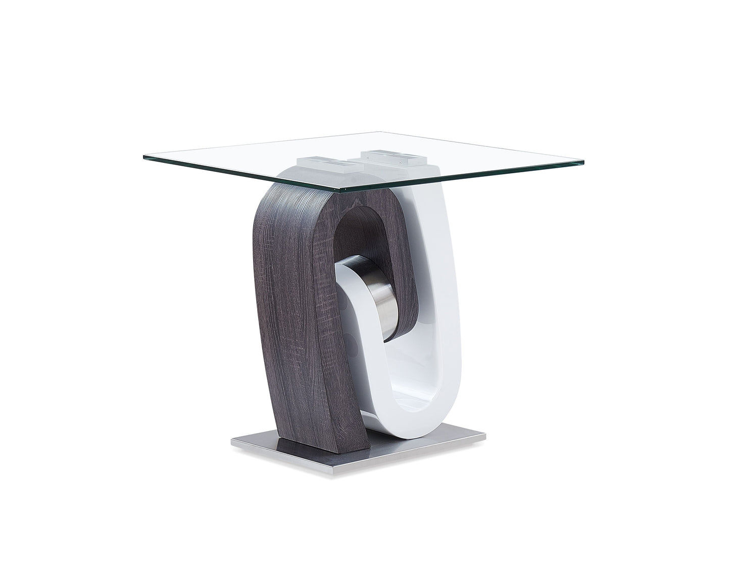 Rocky - End Table - White / Gray
