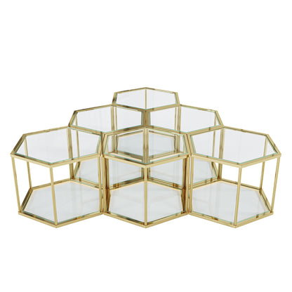 Modern Living Room Coffee Table With Stainless Steel Frame And Double Layer Tempered Glass - Gold