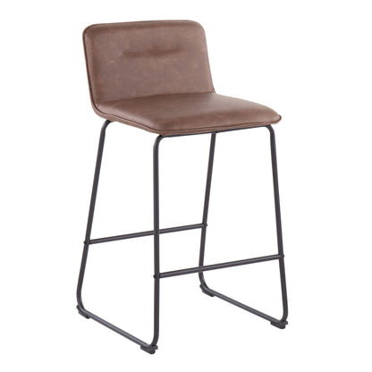 Casper - Fixed Height Contemporary Counter Stool (Set of 2) - Black / Espresso